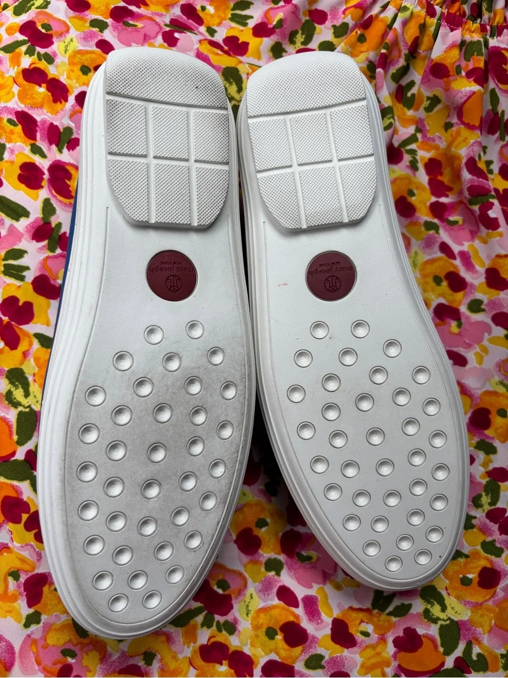 Marc Joseph Blue Leather Grommet Loafers for kids